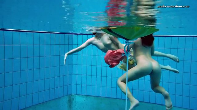 euro babes liza and alla take their nice dresses underwater