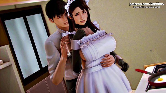 Waifu Academy - Japanese busty stepmom rubs her pussy against her stepson's big cock on a bus full of people - #6