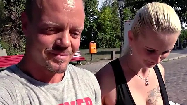 Public amateur POV German babe fucked on sex date outdoors