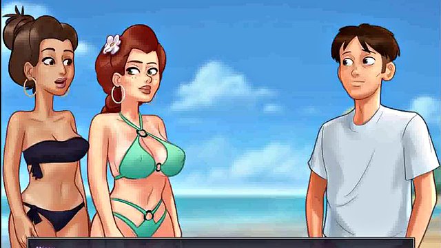 การประกวดหัวนมใหญ่บนชายหาด - Summertime Saga Ep 204