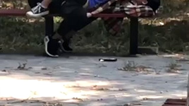 chinese college student make love on the bench