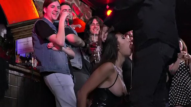 bdsm public babe fucked and cum covered by 4 voyeurs