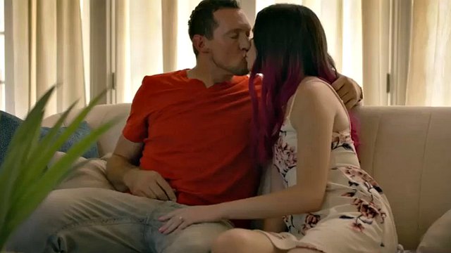 Step brother goes to the house and fucks his step sister Tbabe without a condom