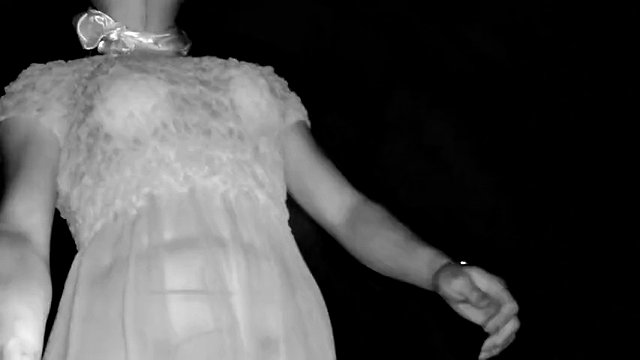 Night walk in see-through dress ⑤