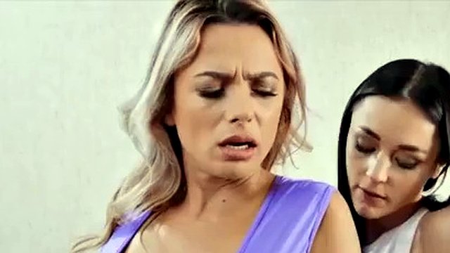 Young lesbian masseuse uses strap-on for MILF pussy
