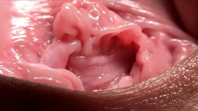Puta morena tensiona sua buceta com as duas mãos