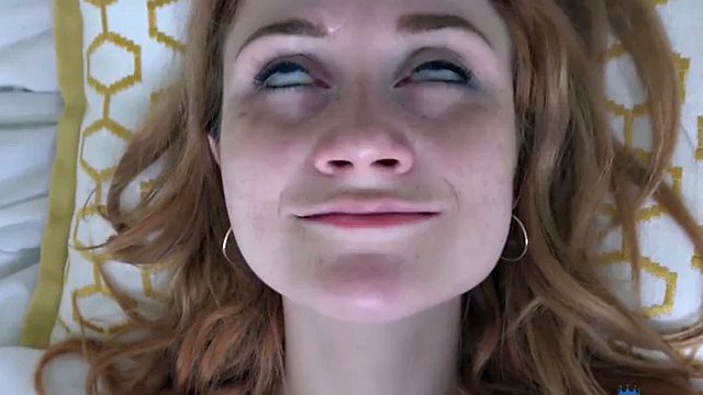 Skinny amateur redhead with small tits and braces gets her pussy eaten and rides dick (POV) Scarlet Skies
