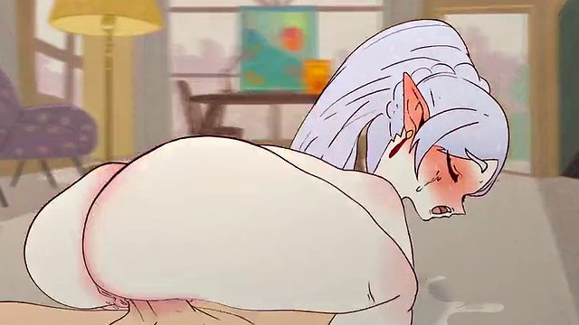 Frieren got trapped in sticky cum and was fucked in the ass! Stark,Fern Hentai, Cartoon, Parody !