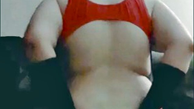 Chubby femboy fucks pillows and shows ass in sexy backless swimsuit