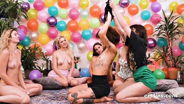 Ersties - Dare Ring 6some - Amateur Babes Undress, Lick & Tease Each Other [Part 2 of 5]: Porn
