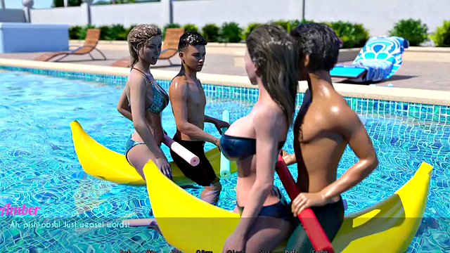 AWAM #32 Jouer à des jeux dans l'eau et recevoir une éjaculation