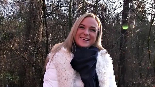 Mofos - European babe rides dick outdoors