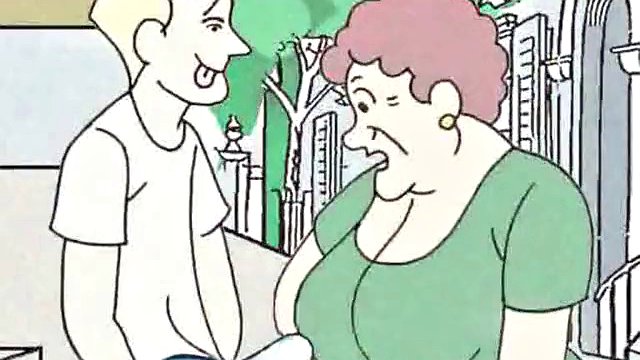 Fantasie del cazzo sulla nonna! Cartone animato porno
