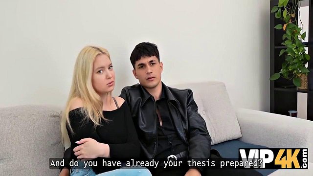 Blonde's Pussy Leaks for Cuckold Watching Her Fuck