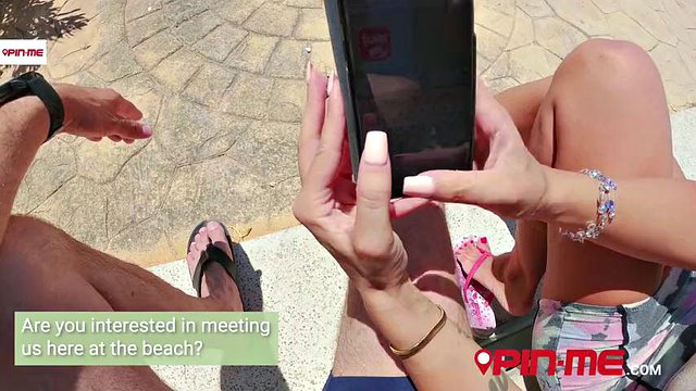 Public Threesome At Beach with 2 Greek Beauties