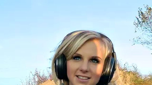 Blonde sucks by the lake