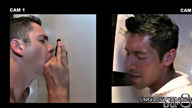Handsome horny str8 visits gay gloryhole