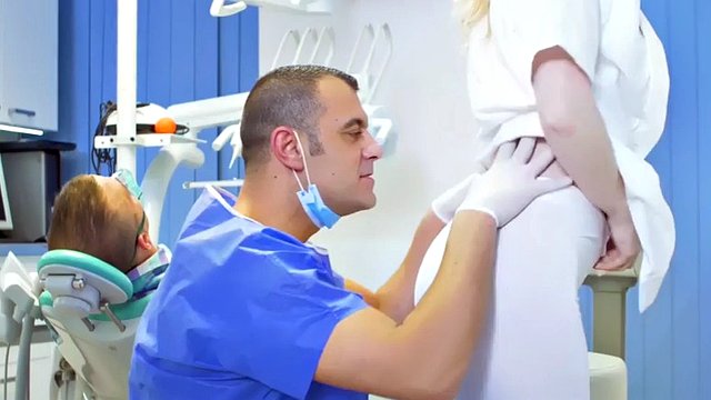 Horny nurse rides pussylicking doctor on work place
