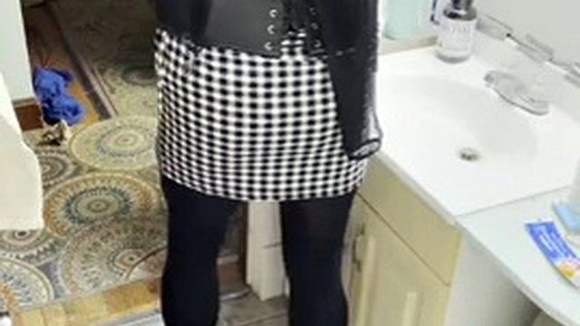 Dee Angels  -  Little Black & White Dress Cums Off 4  W  Dee Angels