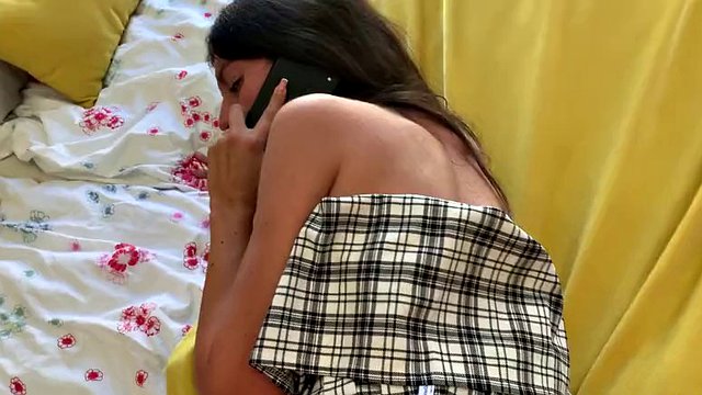 Cheating Wife Talks to Husband on Phone While Fucked by Lover